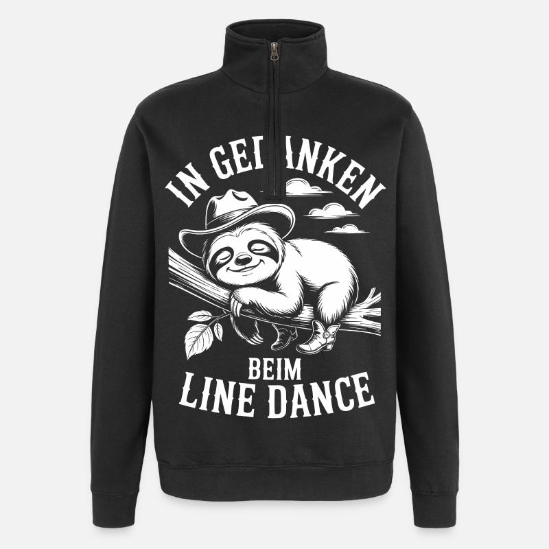 Sloth dreams of line dancing - Quarter-Zip Sweatshirt - black