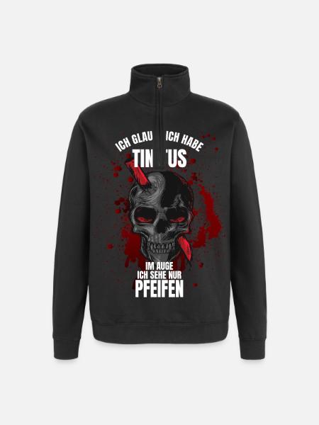 I think I have tinnitus - Quarter-Zip Sweatshirt - black