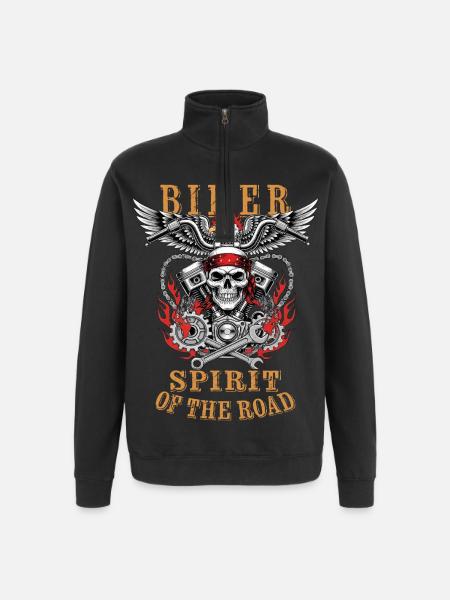 Biker - Spirit of the Road - Quarter-Zip Sweatshirt - black