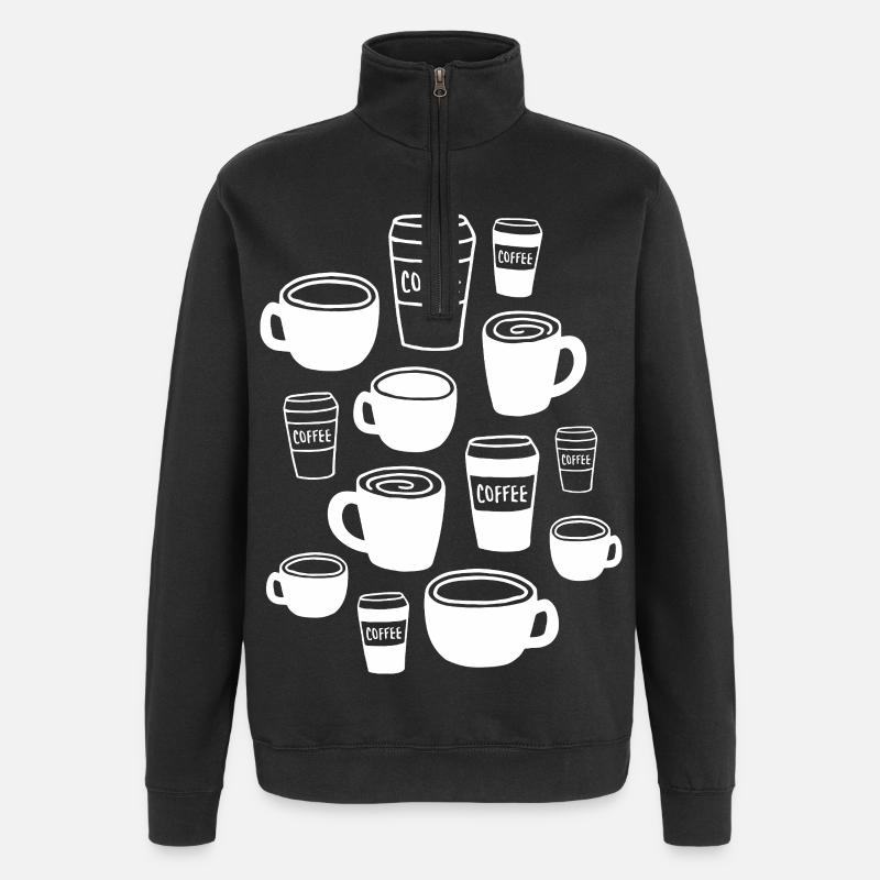 Tasse à café - Sweat à zip 1/4 - noir