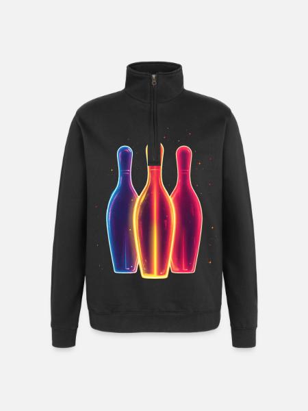 90s Bowling - Quarter-Zip Sweatshirt - black