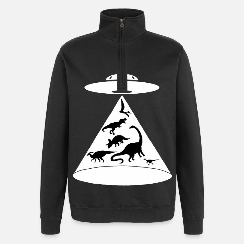 Saving the dinosaurs - Quarter-Zip Sweatshirt - black