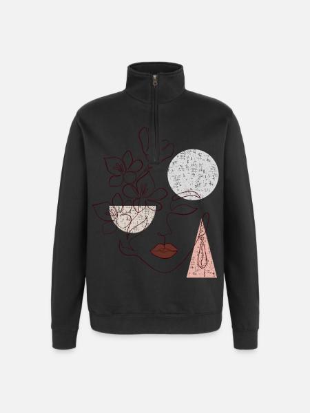 Love and joy - Quarter-Zip Sweatshirt - black