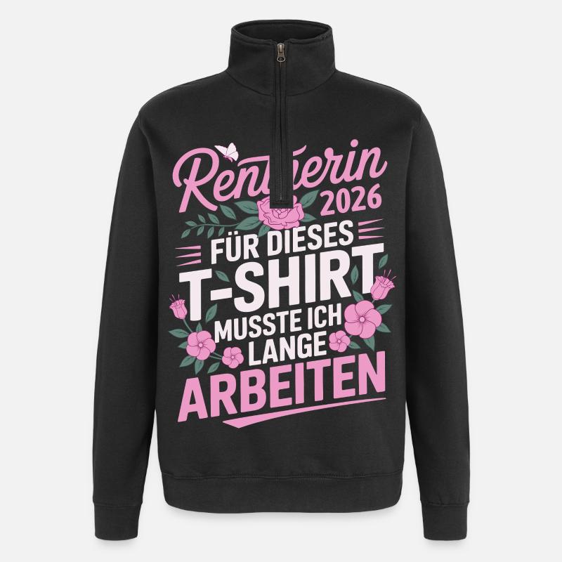 Rentnerin 2026 - Quarter-Zip-Sweatshirt - Schwarz