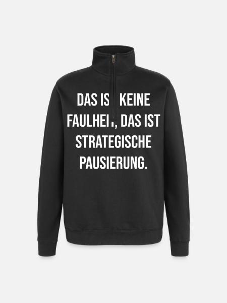 Strategic Break Typography - Quarter-Zip Sweatshirt - black