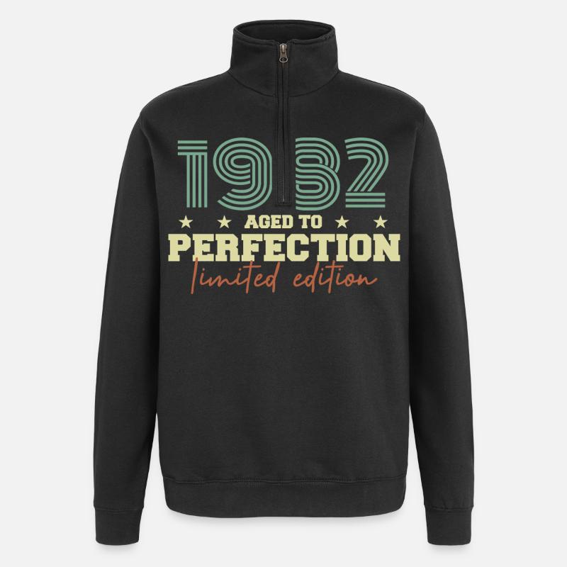 1982 - Quarter-Zip-Sweatshirt - Schwarz