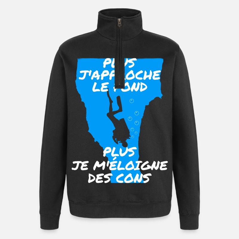 Plus j'approche le fond - Sweat à zip 1/4 - noir