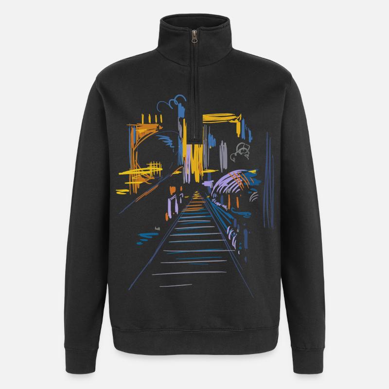 Architecture Abstraite - Sweat à zip 1/4 - noir