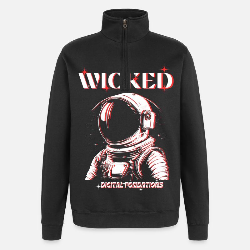 wicked - Sweat à zip 1/4 - noir