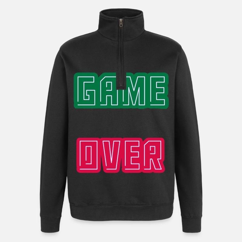 Game Over, Abschluss Level Freigeschaltet - Quarter-Zip-Sweatshirt - Schwarz