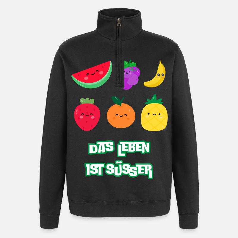 Life Is Sweeter With Fruit - Quarter-Zip Sweatshirt - black