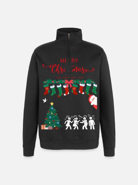 Merry Christmas - Quarter-Zip Sweatshirt - black