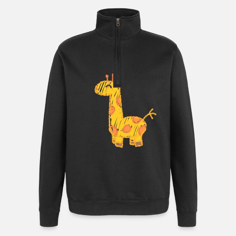 Die Elegante Giraffe - Quarter-Zip-Sweatshirt - Schwarz