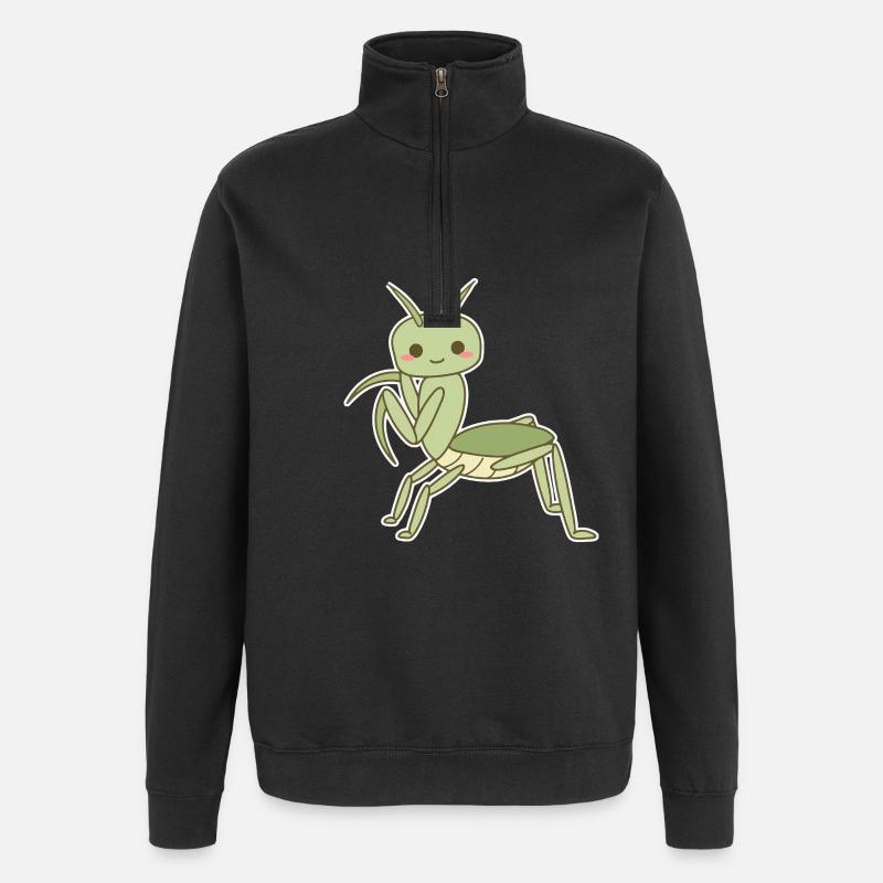 Élégante mante religieuse - Sweat à zip 1/4 - noir