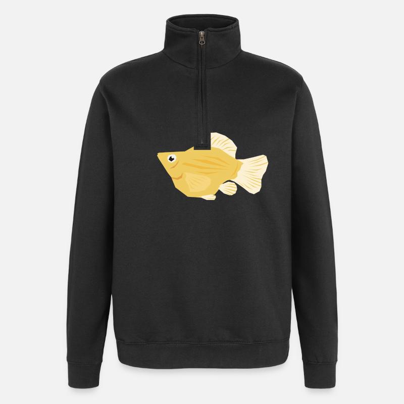 Tropische Molly - Quarter-Zip-Sweatshirt - Schwarz