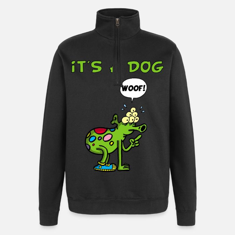 It's a dog - Quarter-Zip Sweatshirt - black