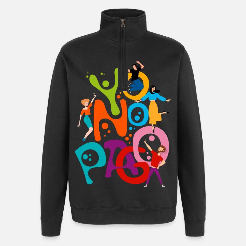 Ich zahle nicht - Quarter-Zip-Sweatshirt - Schwarz