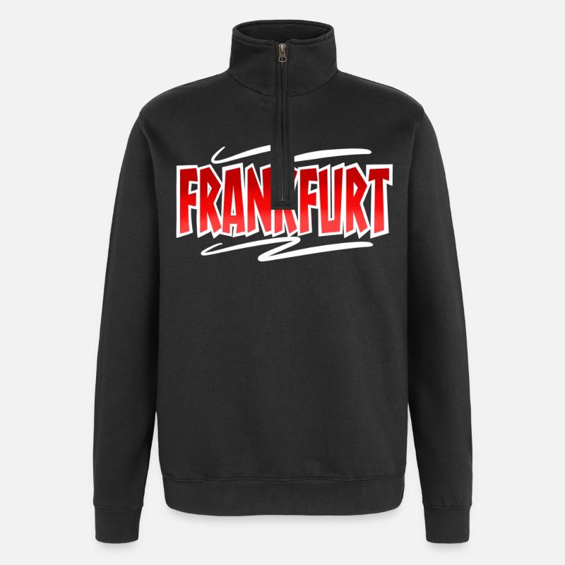 Francfort - Sweat à zip 1/4 - noir
