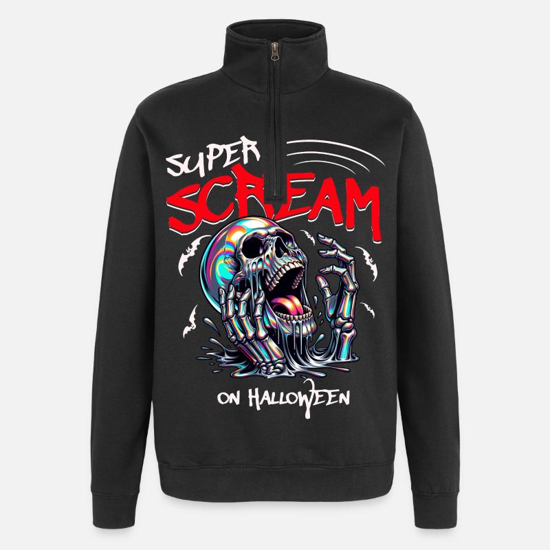 Halloween - Super Scream - Sweat à zip 1/4 - noir