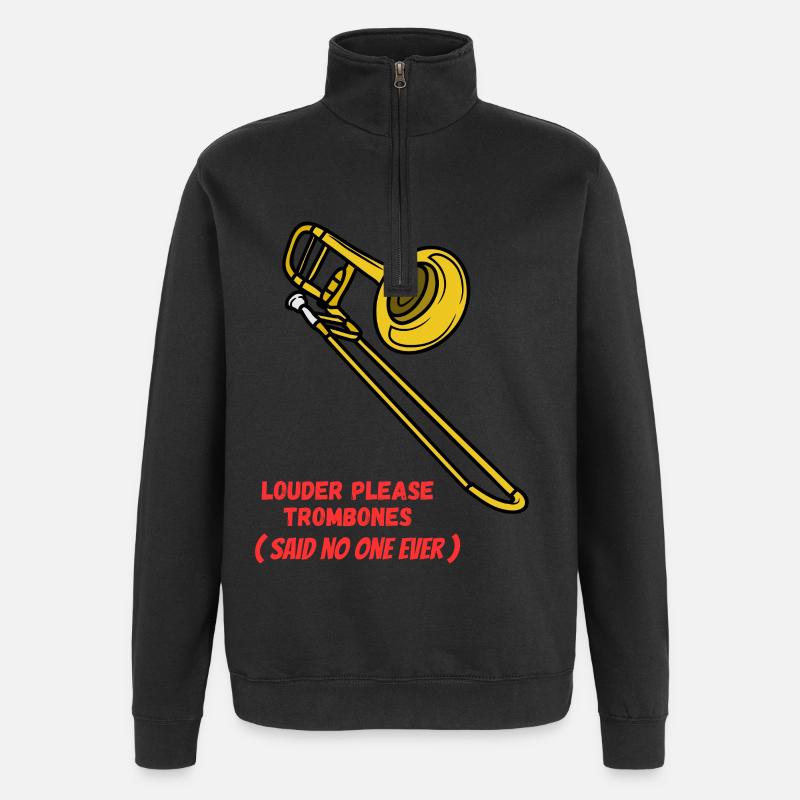 Louder_Please_Trombones - Quarter-Zip Sweatshirt - black