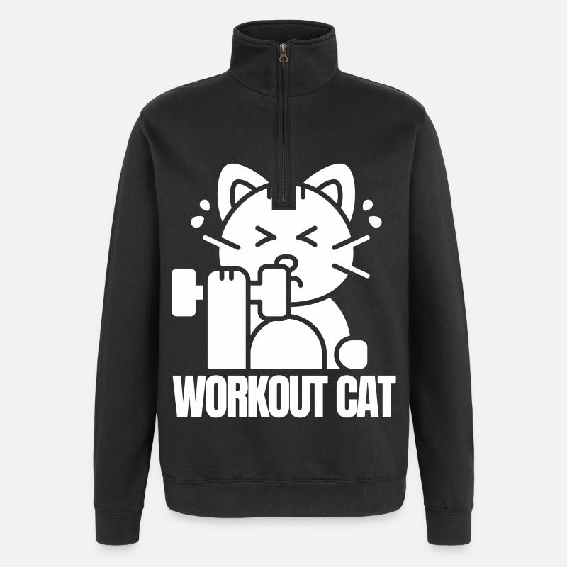 Muskelkatzentraining - Quarter-Zip-Sweatshirt - Schwarz
