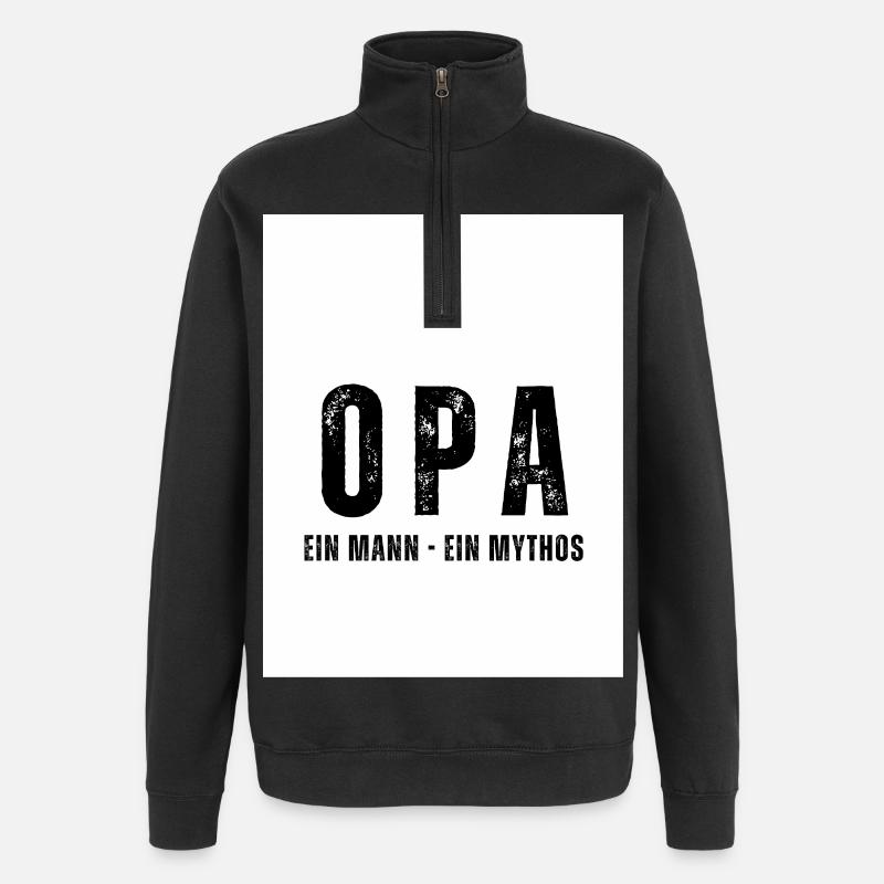 OPA Ein Mann - Ein Mythos - Quarter-Zip-Sweatshirt - Schwarz