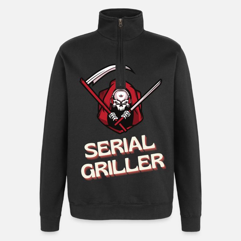 Seriengriller - Quarter-Zip-Sweatshirt - Schwarz