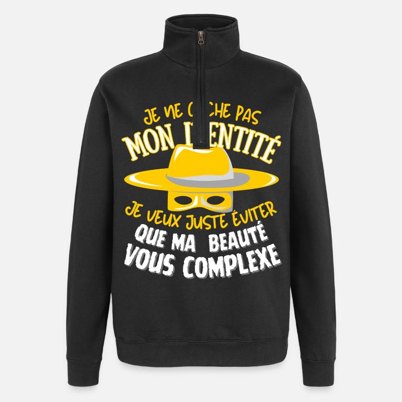 Beauté cachée - Sweat à zip 1/4 - noir