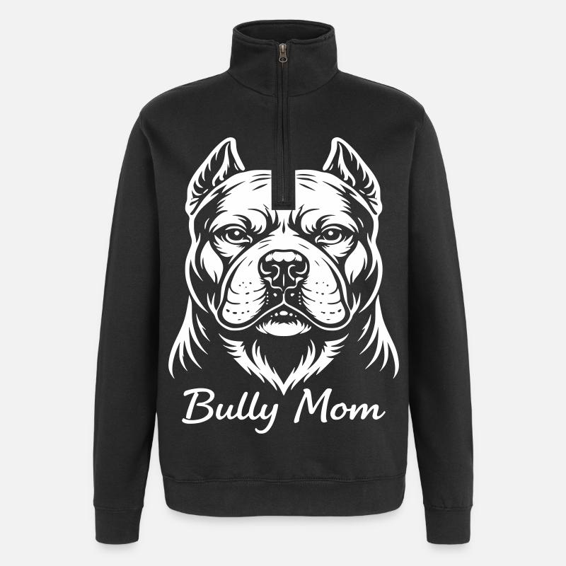 Bully Mom - Quarter-Zip Sweatshirt - black