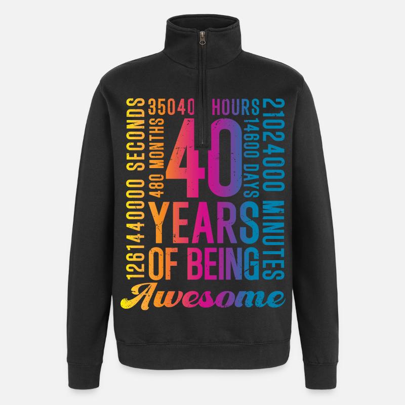 40 ans 40 ans - Sweat à zip 1/4 - noir