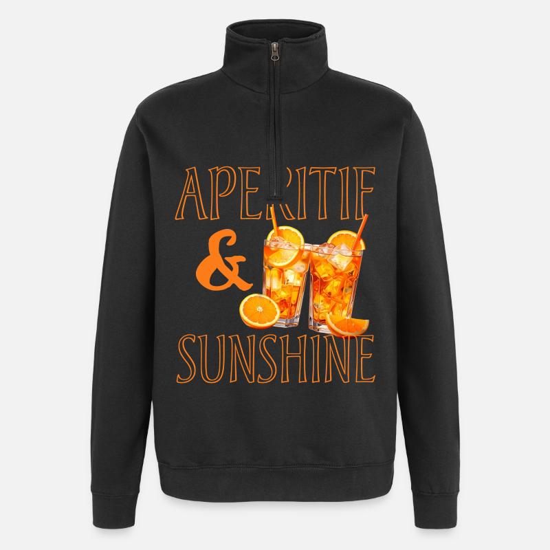 Apéritif & Rayon de soleil - Sweat à zip 1/4 - noir
