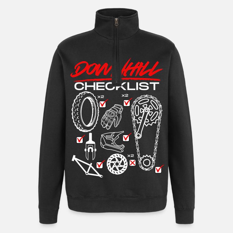 Bicycle Checklist Design - Quarter-Zip Sweatshirt - black