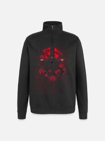 Red Moon Mage Cloak - Quarter-Zip Sweatshirt - black