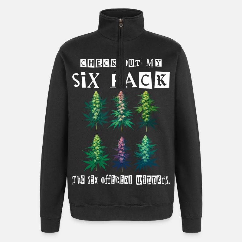 Cannabis Six Pack - Sweat à zip 1/4 - noir