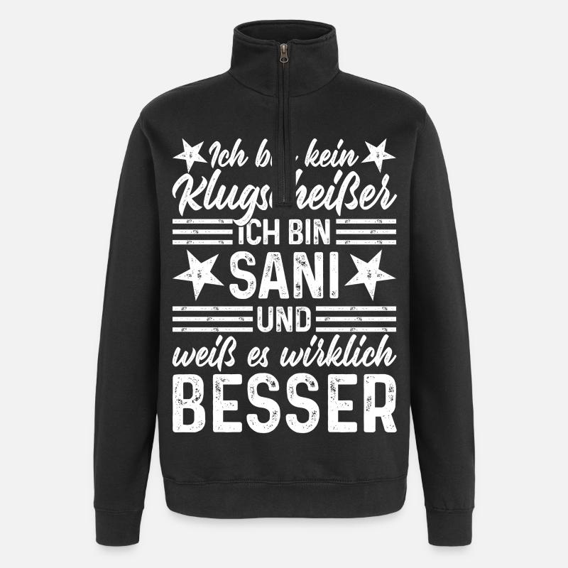 Sani - Paramedic - Not a smartass - Quarter-Zip Sweatshirt - black