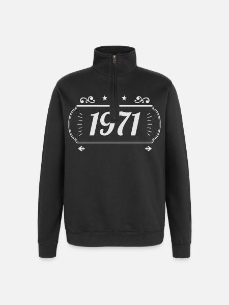Vintage 1971 Retro Jubileum 1971 - Sweatshirt met 1/4-rits - zwart