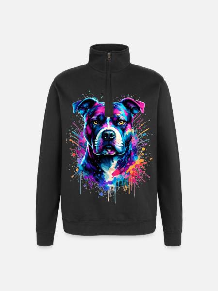 American Staffordshire Terrier - Quarter-Zip Sweatshirt - black