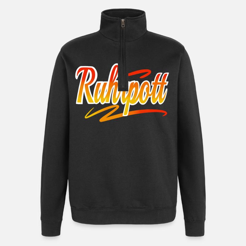 Ruhrpott - Quarter-Zip-Sweatshirt - Schwarz