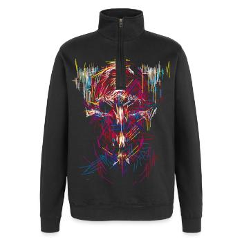 Halloween devil / Abstract - Quarter-Zip Sweatshirt - black - Front - AI Model Female 172 light (172cm) & AI Model Male 178 dark (178cm)