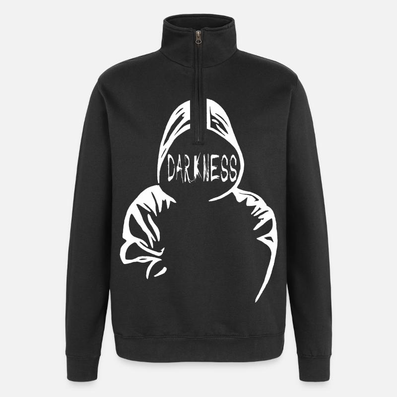Die Dunkelheit - Quarter-Zip-Sweatshirt - Schwarz