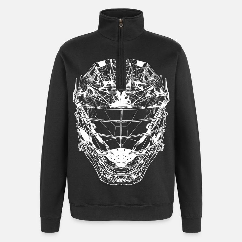 Lacrosse Helmet Line Art - Quarter-Zip Sweatshirt - black
