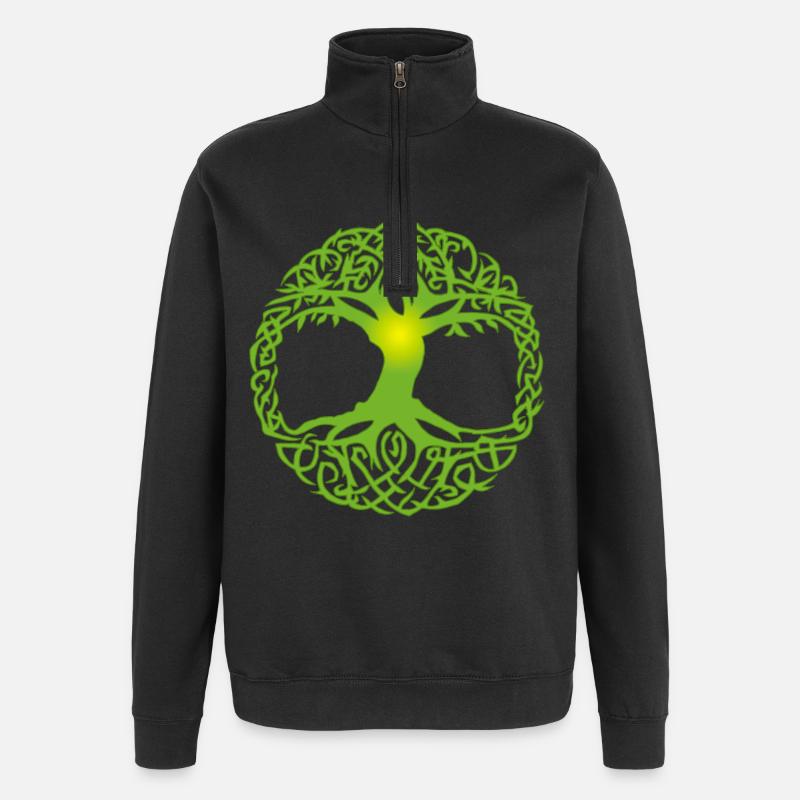 Abre celte - Sweat à zip 1/4 - noir