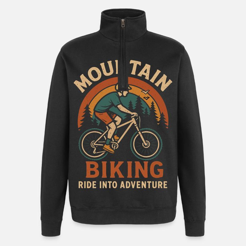 Conception d’aventure en VTT - Sweat à zip 1/4 - noir