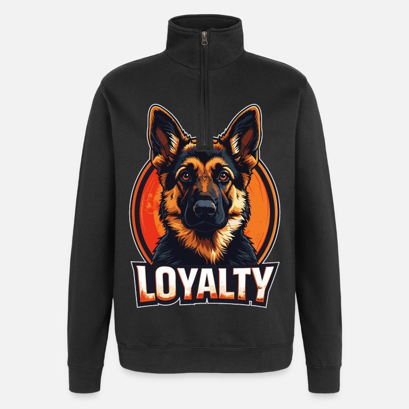 Loyalty – German Shepherd Design - Quarter-Zip Sweatshirt - black