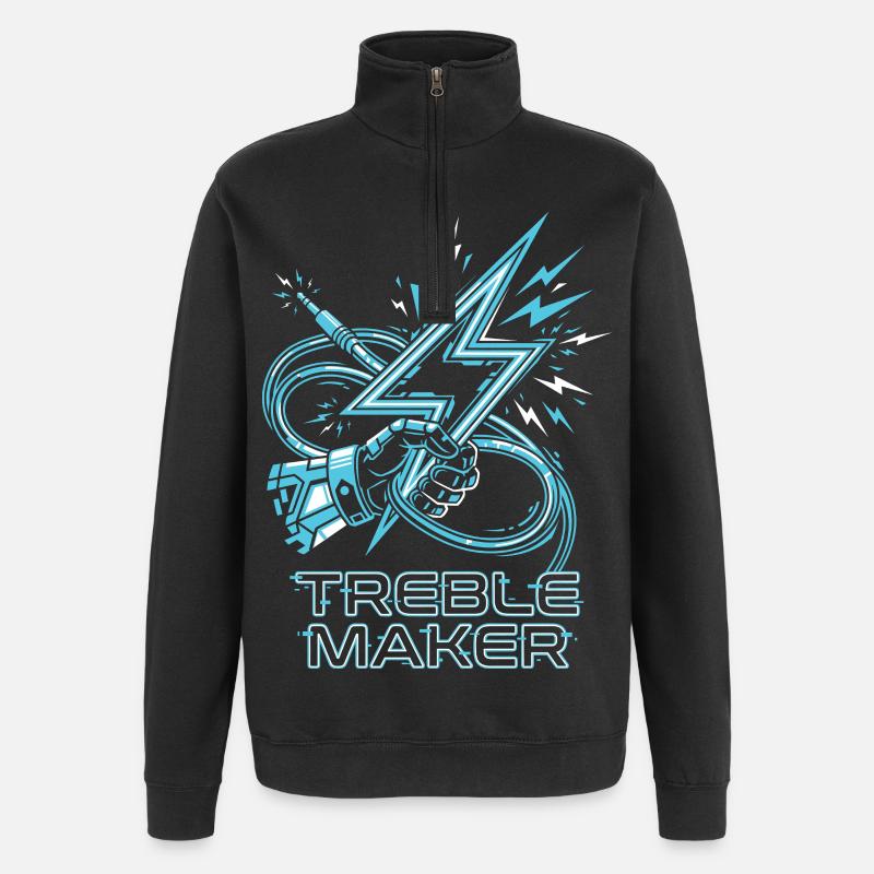 Treble Maker Digital Audio Pun Musician - Quarter-Zip Sweatshirt - black