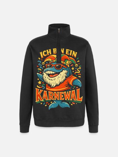 Kölner Karneval Fasching Karnewal Geschenk  - Quarter-Zip-Sweatshirt - Schwarz