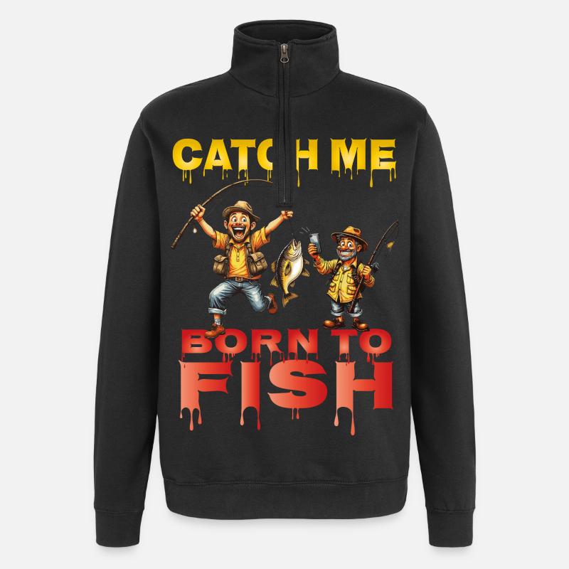 Catch_me_ - Quarter-Zip-Sweatshirt - Schwarz