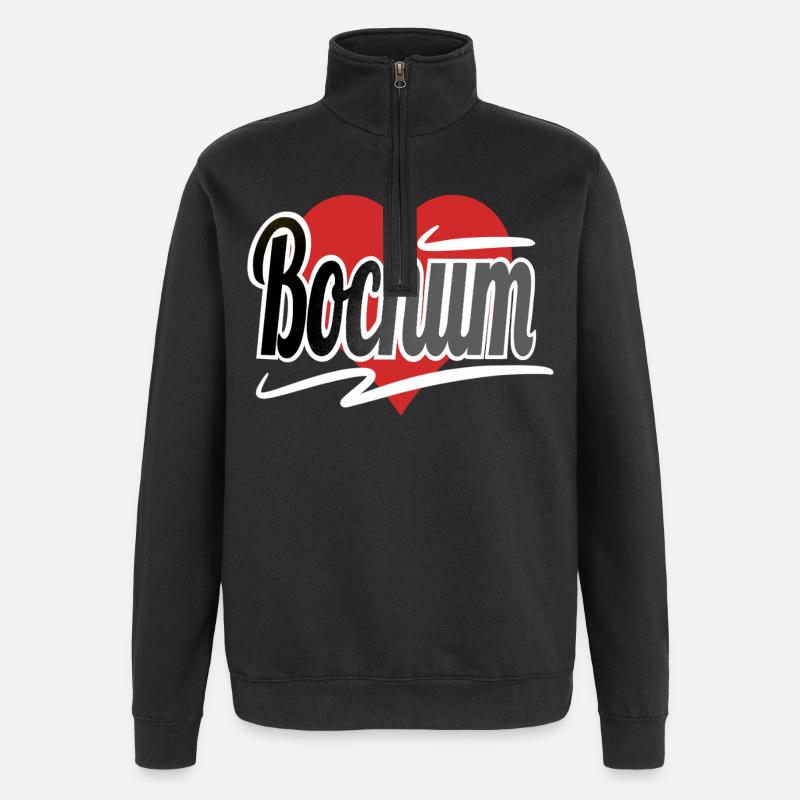 Bochum - Quarter-Zip Sweatshirt - black