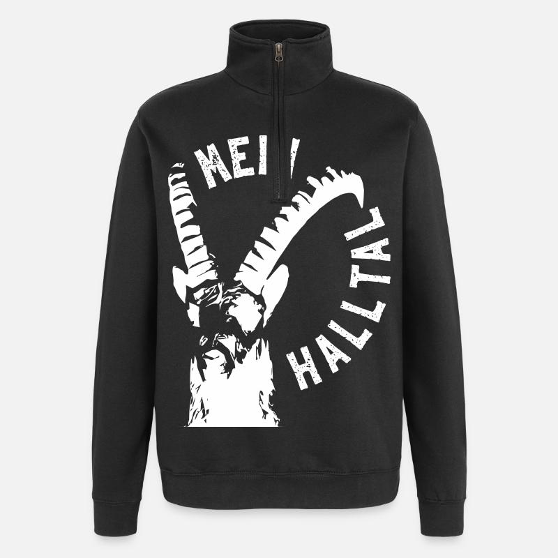 MEIN HALLTAL Steinbock - Quarter-Zip-Sweatshirt - Schwarz