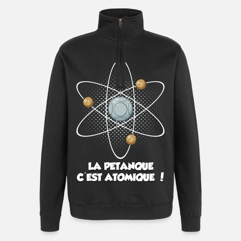 la pétanque c'est atomique ! - Sweat à zip 1/4 - noir